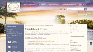 
                            16. Utility Billing & Services | Oakland Park, FL - Official Website - Fort Lauderdale Utility Portal