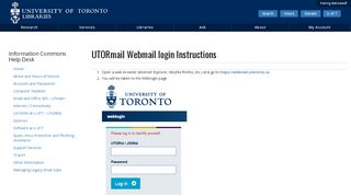 
                            5. UTORmail Webmail login Instructions | University of Toronto ... - Uoft Webmail Portal