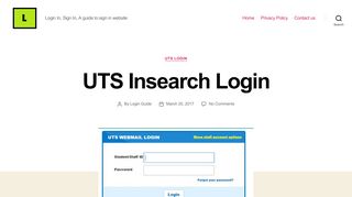 
UTS Insearch Login  
