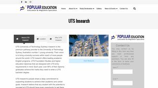 
UTS Insearch: Pathway Provider to UTS - Popular Education  
