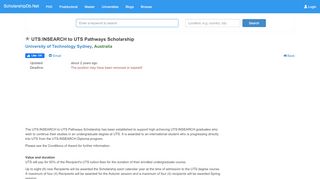 
UTS:INSEARCH to UTS Pathways Scholarship, University of ...  
