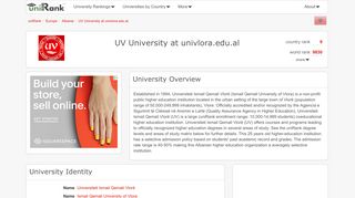 
                            5. UV University at univlora.edu.al | Ranking & Review - uniRank - Univlora Edu Al Portal Student