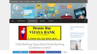 
V Net Banking | Vijaya Bank Online Banking Guidelines in detail  
