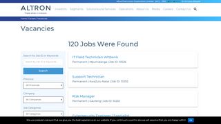 
                            2. Vacancies | Altron - Altech Careers Portal