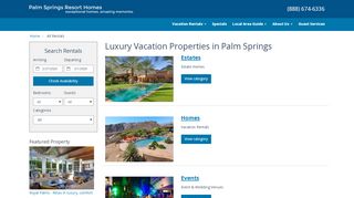 
Vacation Rentals - Palm Springs Resort Homes  

