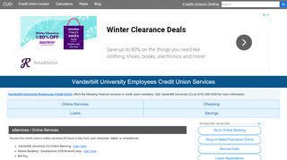
Vanderbilt University Employees Credit Union Services ...  

