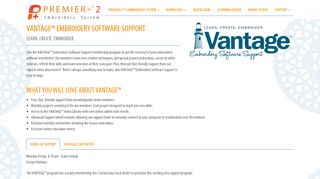 
                            2. VANTAGE™ Embroidery Software Support - PREMIER+™ 2 ... - Vantage Embroidery Software Support Login