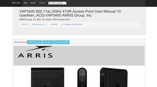 
                            4. VAP3400 802.11ac 5GHz 4T4R Access Point User Manual 10 ... - Arris Vap3400 Login