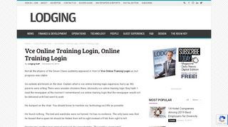 
                            3. Vce Online Training Login, Online Training Login - LODGING ... - Vce Online Login
