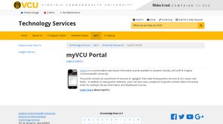 
VCU - myVCU Portal | Technology Services
