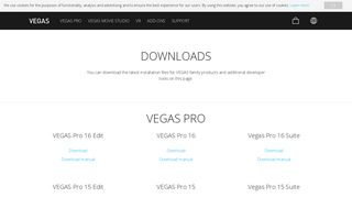 
                            4. VEGAS Downloads | Download installation files - Vegas Creative Software Portal