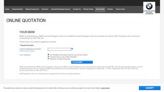 
Vehicle Details - BMW Insured Warranty.  
