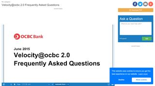 Velocity@ocbc 2.0 Frequently Asked Questions | manualzz.com - Velocity Ocbc 2.0 Login