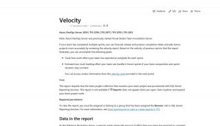 
                            8. Velocity (Scrum) - TFS | Microsoft Docs - Team Velocity Portal