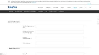 
                            2. Vendor Information - Vestas - Vestas Supplier Portal
