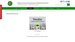 
                            2. Vendor Registration Form – Nigerian Content Development and ... - Ncdmb Recruitment Portal