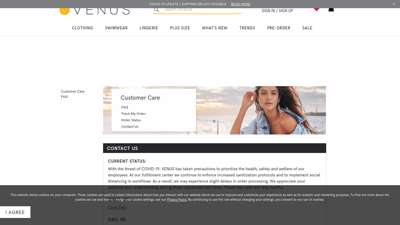 VENUS® Customer Care - Order, Account & Shipping Information