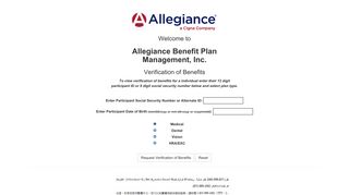 
                            3. Verification Of Benefits - Allegiance Benefit Plan Management - Cigna Allegiance Provider Portal