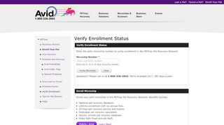 
                            6. Verify Enrollment Status | Avid Identification Systems, Inc. - Avid Pettrac Portal