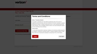 
                            2. Verizon | Enterprise Single Sign On - Vzweb About You Portal