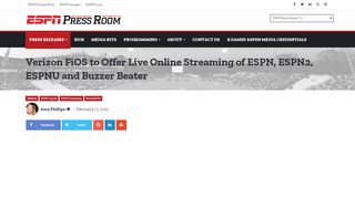 Verizon FiOS to Offer Live Online Streaming of ESPN, ESPN2 ... - Watch Espn Verizon Portal