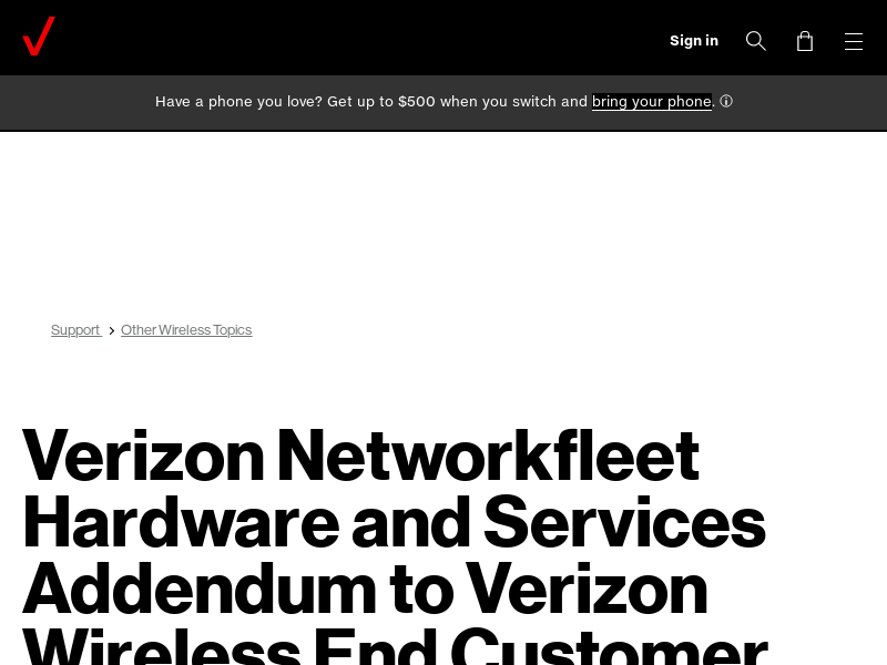 Verizon Networkfleet Hardware and Services Addendum to ...