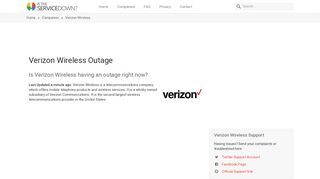 
Verizon Wireless Outage: Current Problems and Outages • Is ...  
