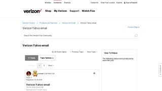 
Verizon Yahoo email - Verizon Fios Community - Verizon Forums  
