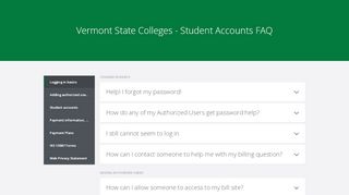 
                            8. Vermont State Colleges Bill Payment - FAQs - Vsc Portal Portal