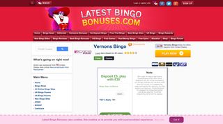 
                            2. Vernons Bingo | £10 2nd Deposit Bonus - Latest Bingo Bonuses - Vernons Bingo Portal