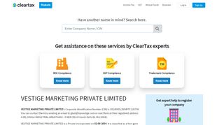 
VESTIGE MARKETING PRIVATE LIMITED - ClearTax  
