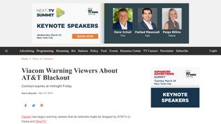 
                            9. Viacom Warning Viewers About AT&T Blackout - Broadcasting ... - Att Uverse Central Portal