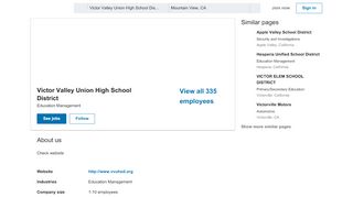 Victor Valley Union High School District | LinkedIn - Www Vvuhsd Org Portal
