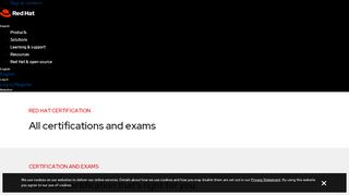 
                            8. View all certifications and exams - Red Hat - Red Hat Certification Portal