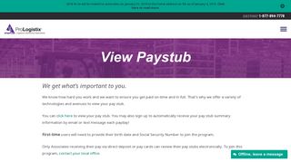 
                            3. View Paystub | Prologistix - Warehouse and Logistics Jobs - Prologistix Employee Portal