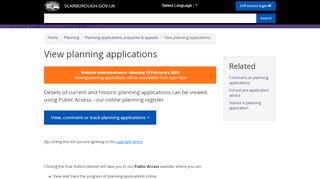 
                            1. View planning applications | SCARBOROUGH.GOV.UK - Scarborough Planning Portal