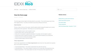 
                            8. View the Home page – IDEXX Neo - Idexx Neo Login