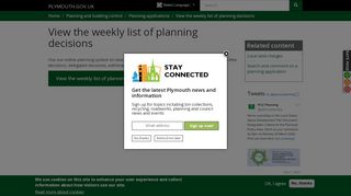 View the weekly list of planning decisions - Plymouth City Council - Plymouth City Council Planning Portal