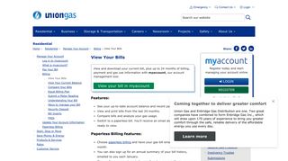 View Your Bills - Residential - Union Gas - Enbridge Portal My Account