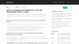 
View Your Employee Benefits at the UPS Enterprise Portal ...  
