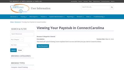 Viewing Your Paystub in ConnectCarolina - ccinfo.unc.edu