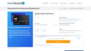 
Vijaya Bank Net Banking Registration - Paisabazaar.com  

