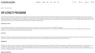 
                            6. VIP Loyalty Program - Calvin Klein - Calvin Klein Account Portal