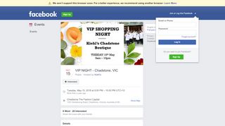 
                            7. VIP NIGHT - Chadstone, VIC - Facebook - Chadstone Vip Portal