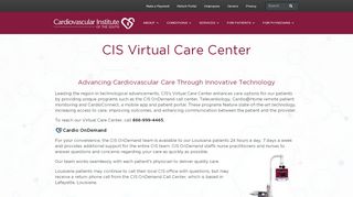 
                            1. Virtual Care Center | Telecardiology Louisiana - Cardiovascular ... - Cis Cardio Connect Patient Portal