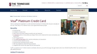 
                            7. VISA Platinum Credit Card - The Tennessee Credit Union - Tvfcu Credit Card Portal