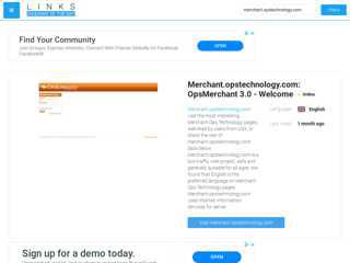 Visit Merchant.opstechnology.com - OpsMerchant 3.0 - Welcome.