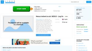 
Visit Nexus.iceland.co.uk - NEXUS - Log On.
