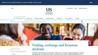Visiting, exchange and Erasmus students - University of Sussex - Brighton Uni Portal