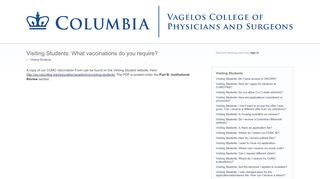 Visiting Students: What vaccinations do you require? – Vagelos ... - Cumc Student Health Portal